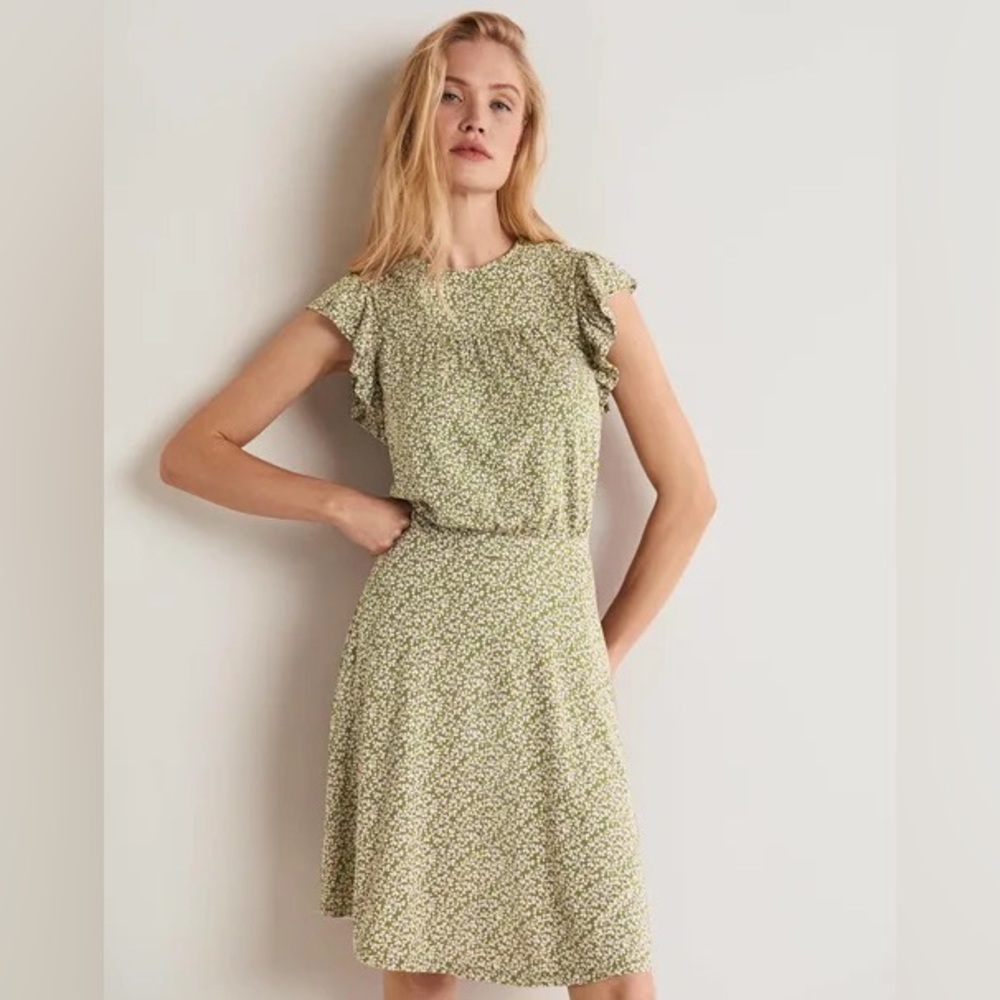 Boden Ruffle Printed Mini Dress